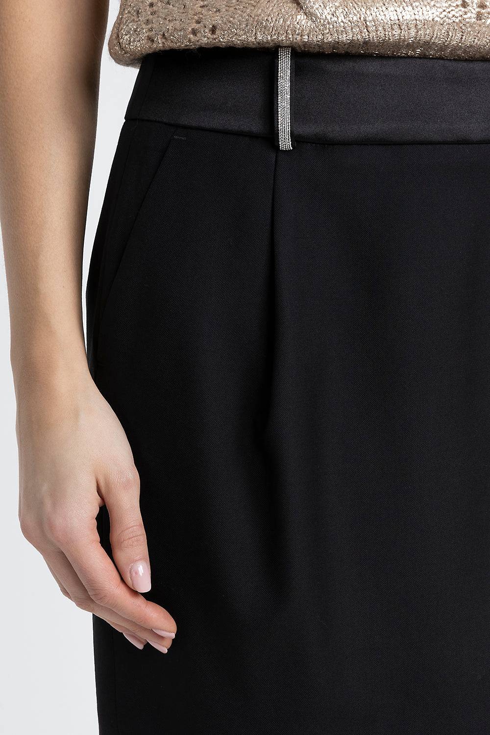 Peserico Minigonna in twill di pura lana e raso Sconto di tempo limitato
