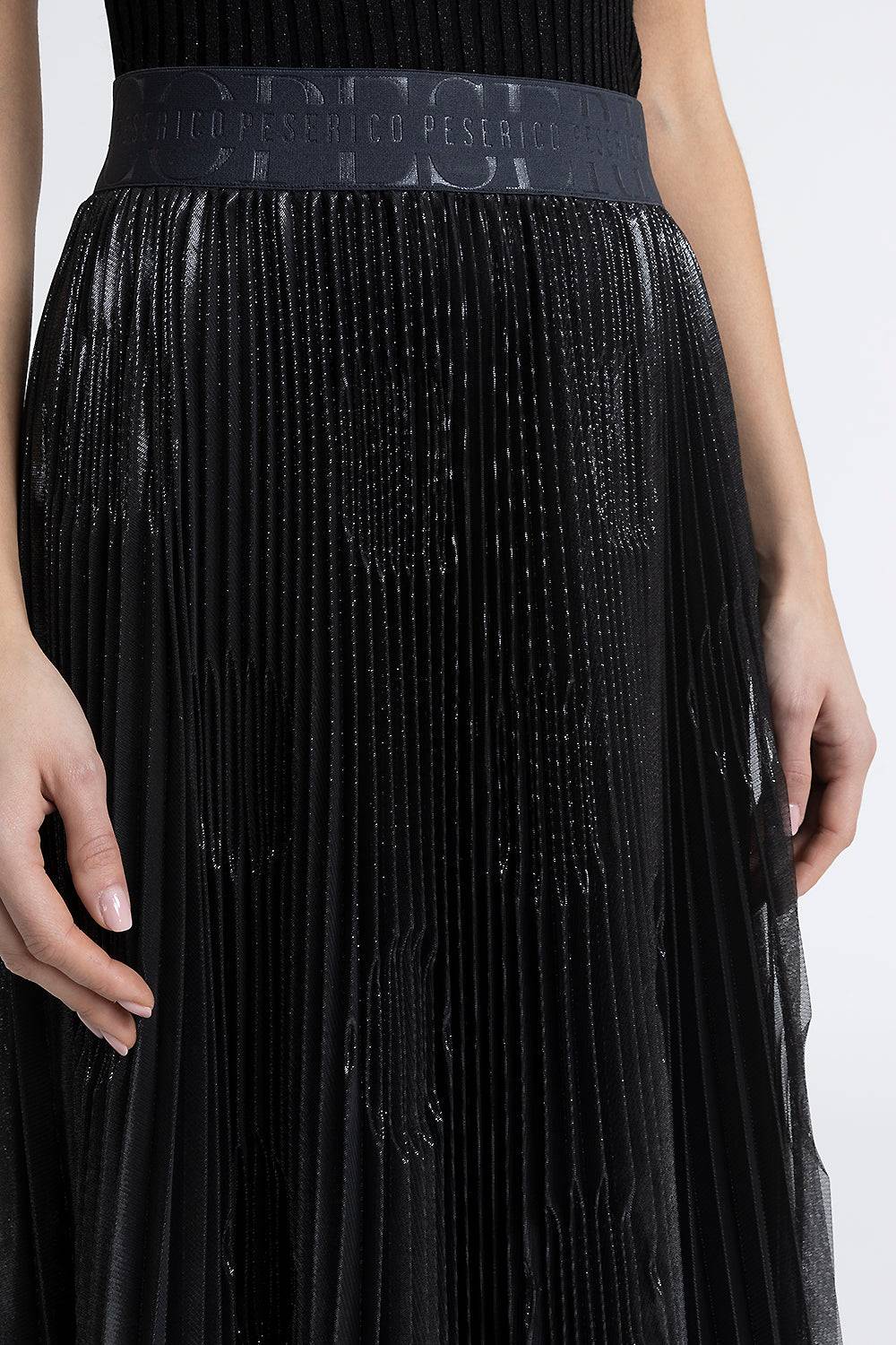 Peserico Gonna lunga in plissé soleil di tulle laminato Offerta speciale