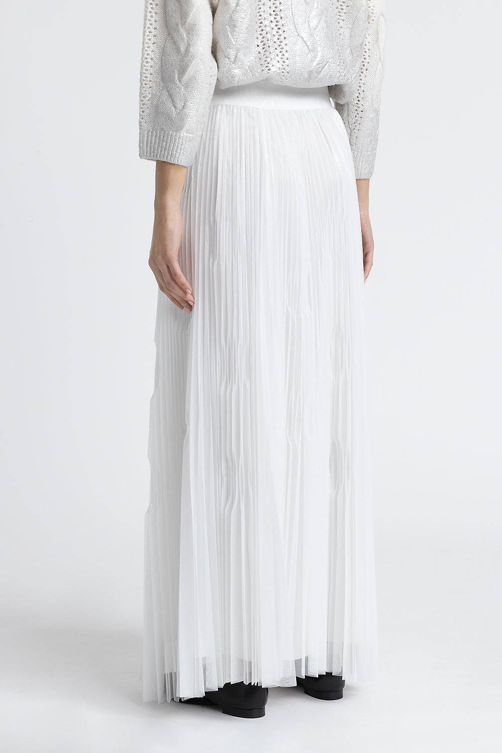 Peserico Gonna lunga in plissé soleil di tulle laminato Comprare a buon mercato