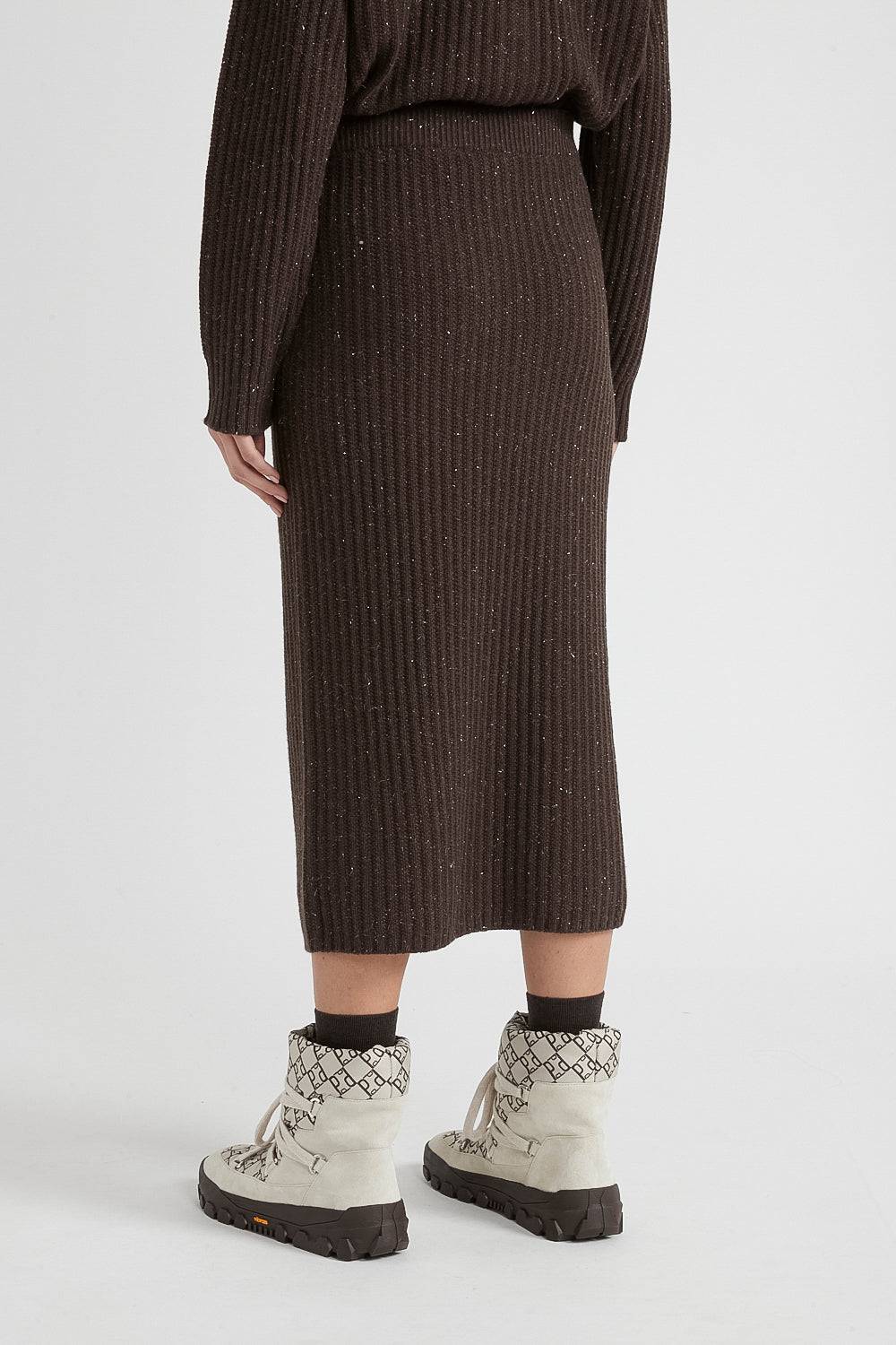 Peserico Gonna midi in lana, seta, cashmere e lurex Fornitura limitata