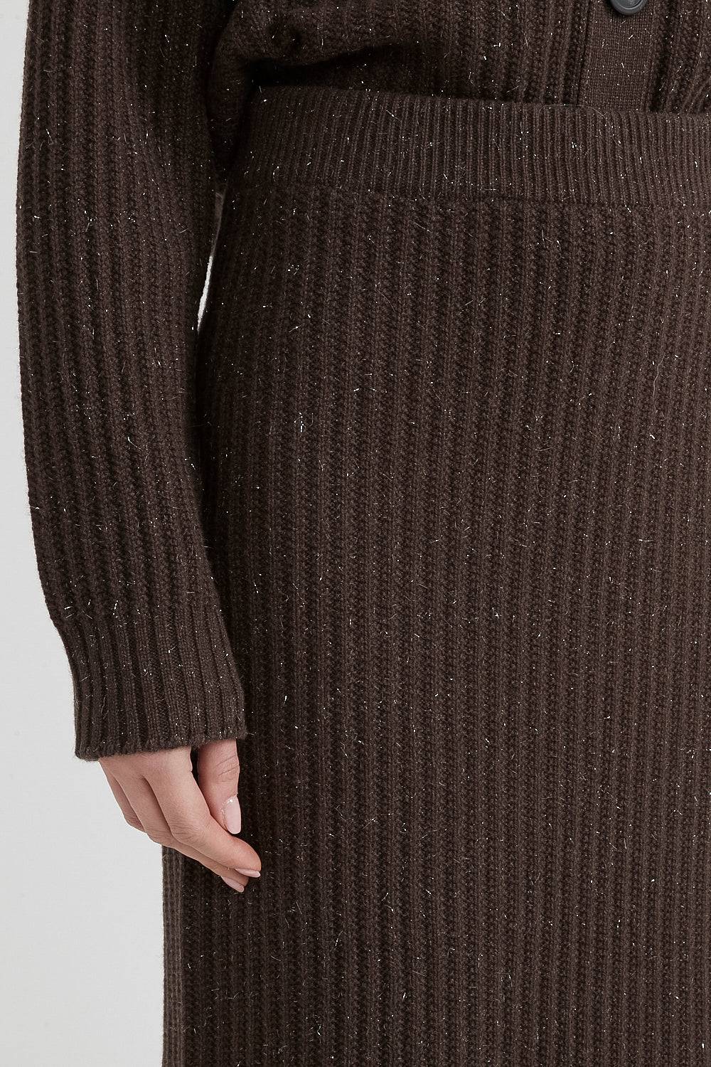 Peserico Gonna midi in lana, seta, cashmere e lurex Fornitura limitata