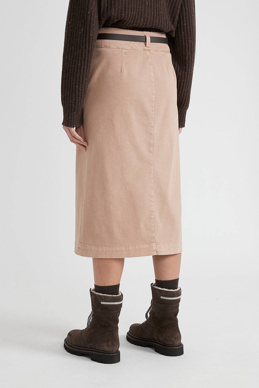 Peserico Gonna midi con cintura in cotone Offerta esclusiva