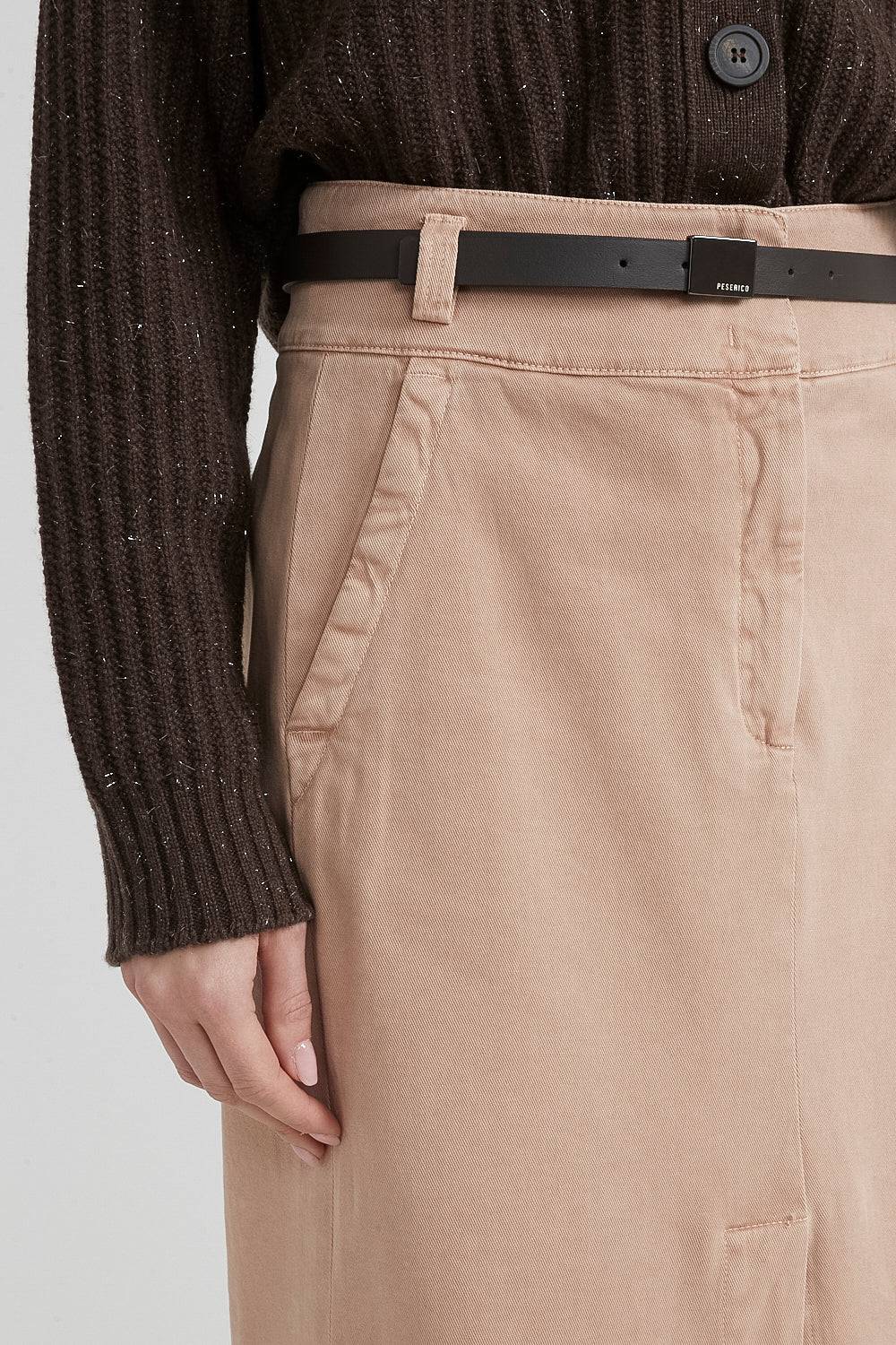 Peserico Gonna midi con cintura in cotone Offerta esclusiva