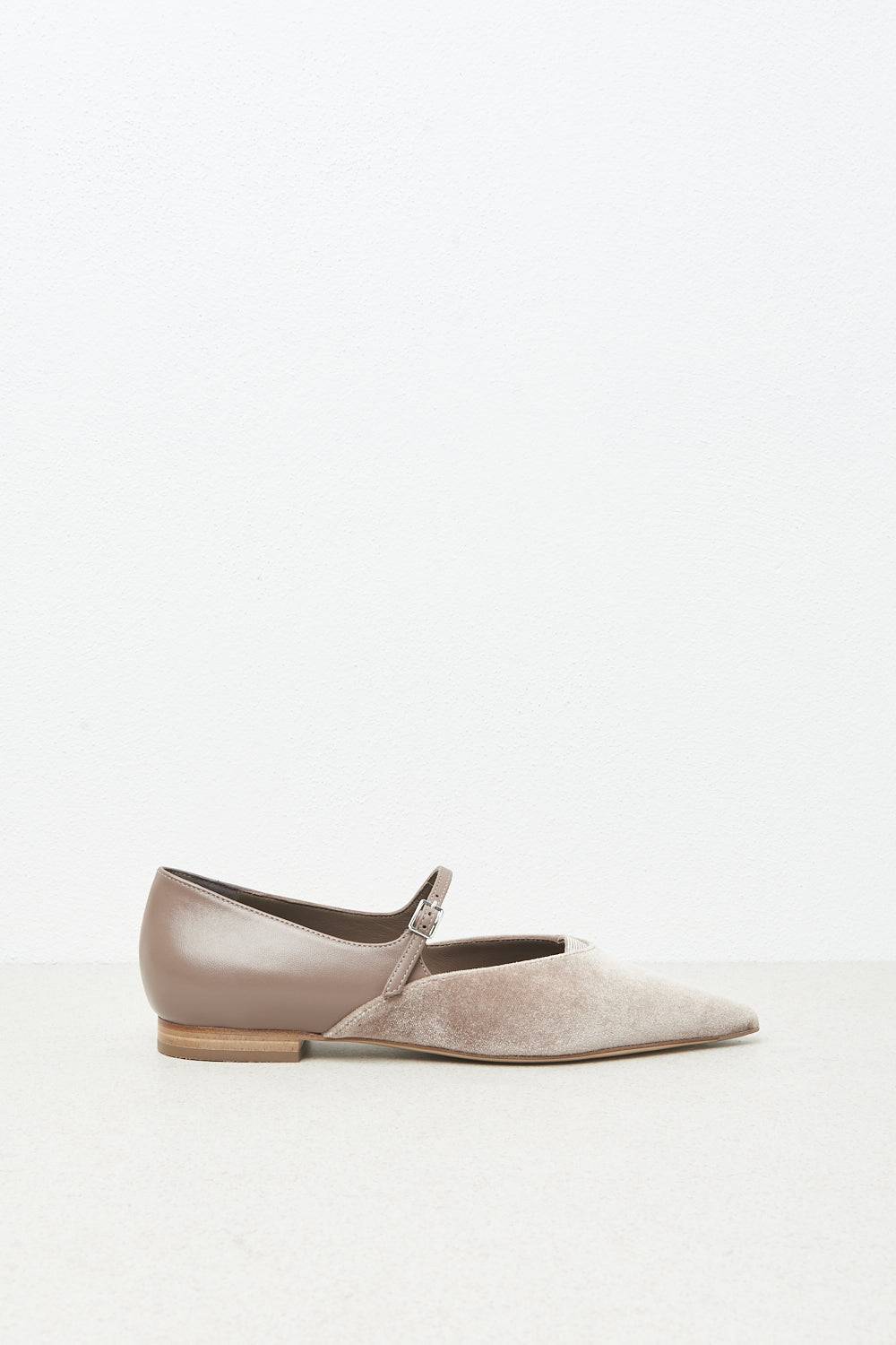Peserico Ballerina flat in velluto e pelle Black Friday