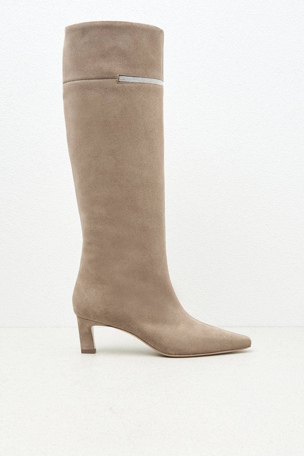 Peserico Stivale con tacco in vera pelle scamosciata Offerta San Valentino