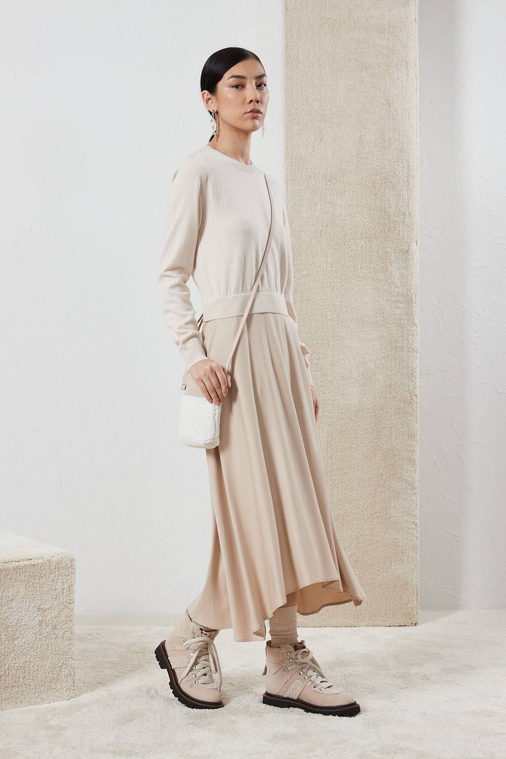 Peserico Scarpone montagna in vera pelle con eco-pelliccia Latest fashion
