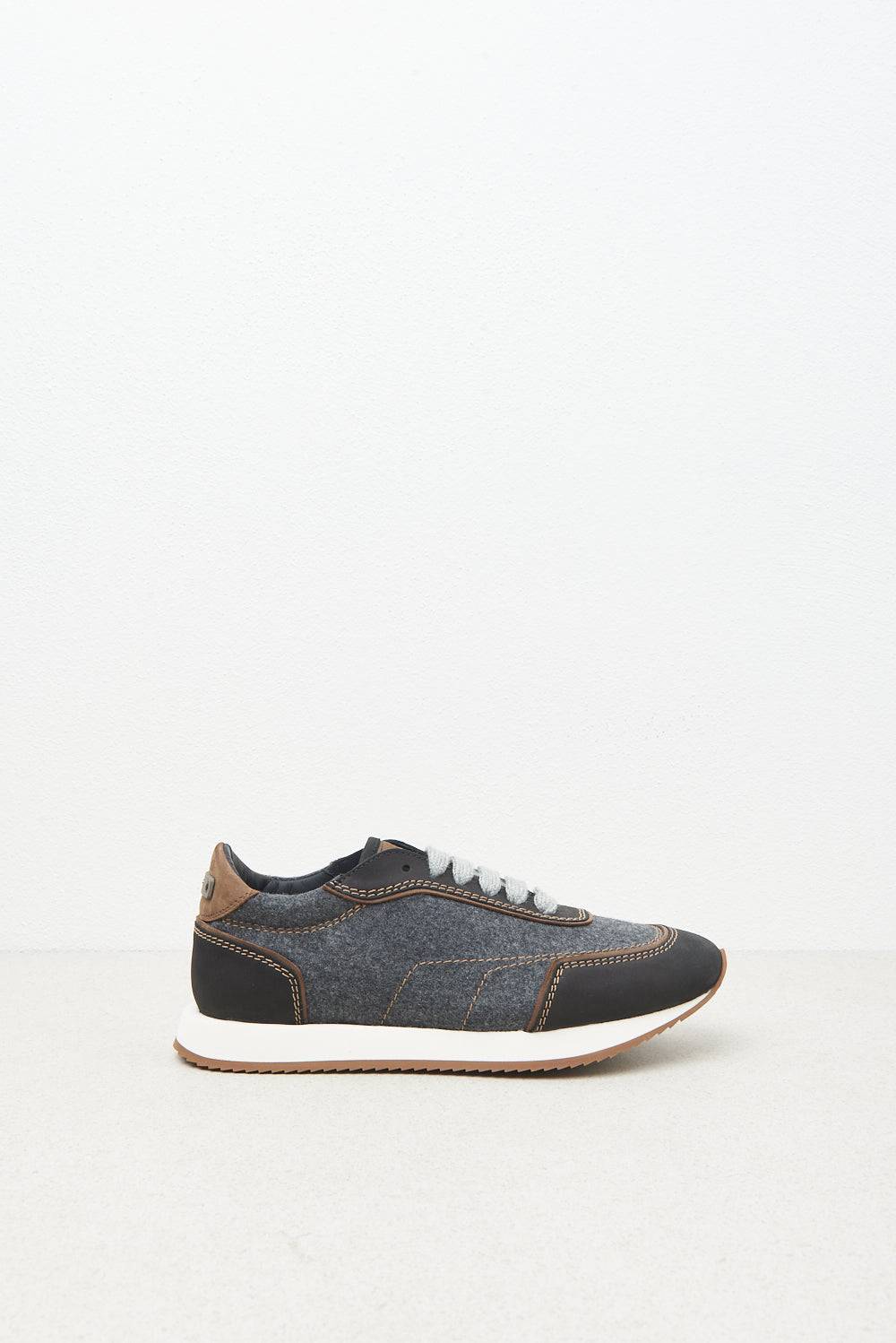 Peserico Sneakers vera pelle con feltro e lana Online Outlet
