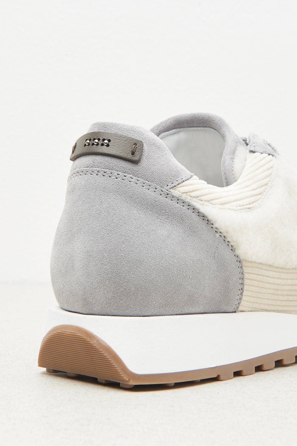 Peserico Sneakers in vera pelle e eco-pelliccia Offerta temporanea