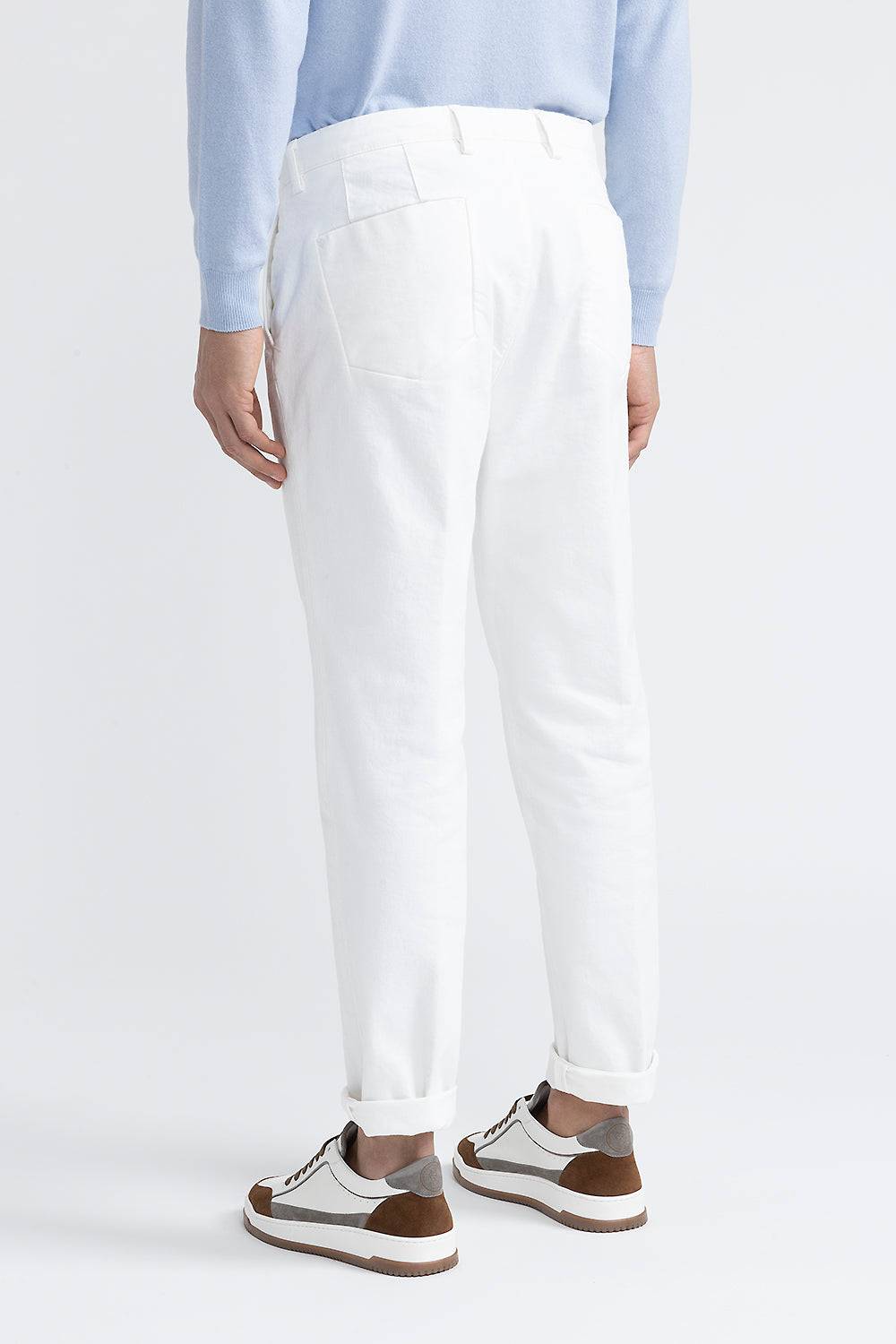 Peserico Pantalone chino in bull denim bianco Prezzo di fabbrica