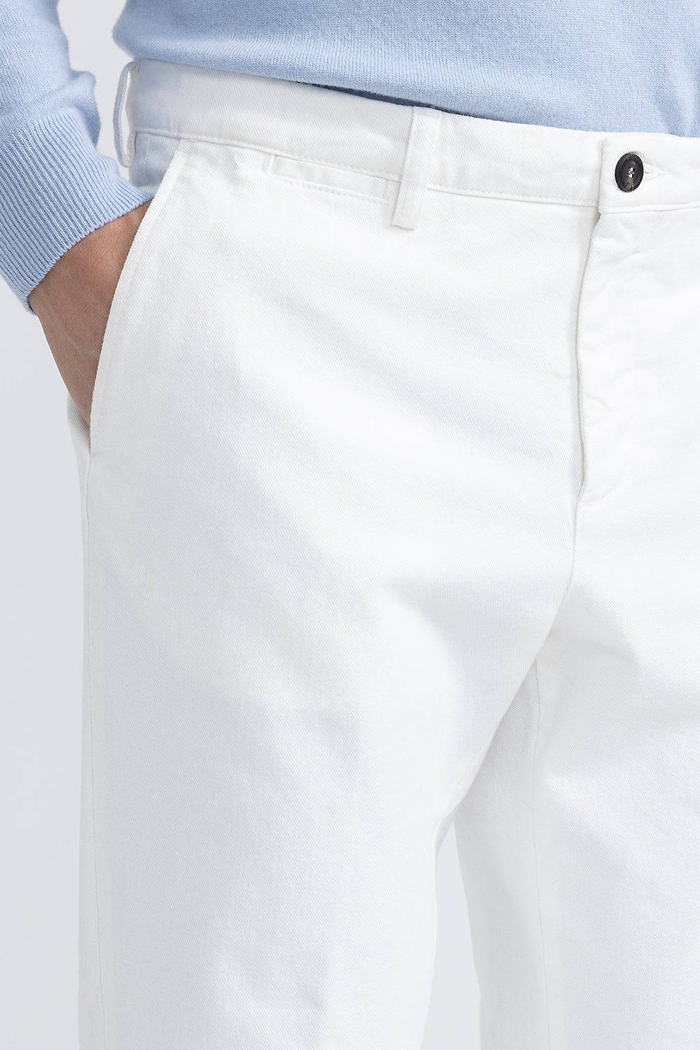Peserico Pantalone chino in bull denim bianco Prezzo di fabbrica