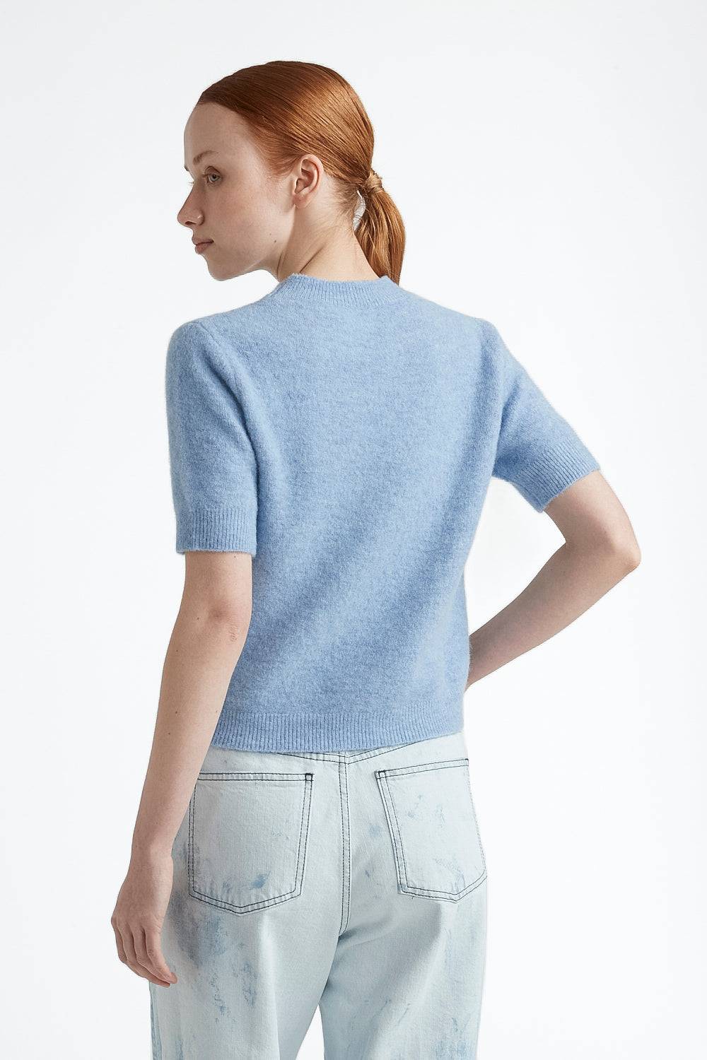 Peserico Maglia maniche corte in filato d'alpaca e lana stretch Ultimo giorno