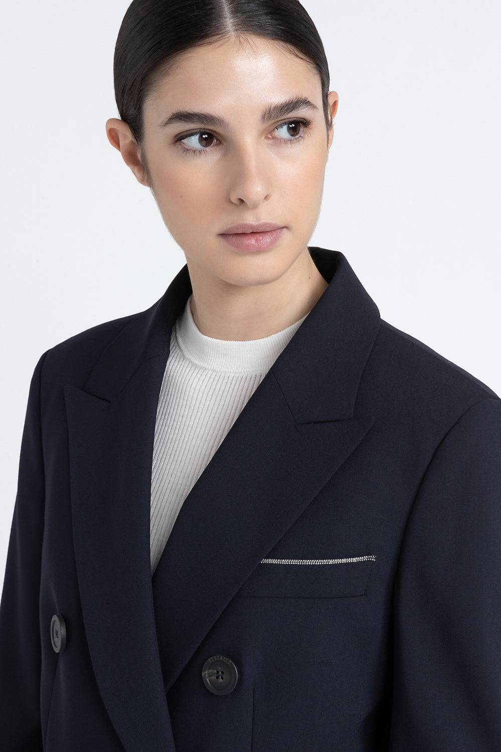 Peserico Blazer doppiopetto in lana tecnica Sostegno trimestrale