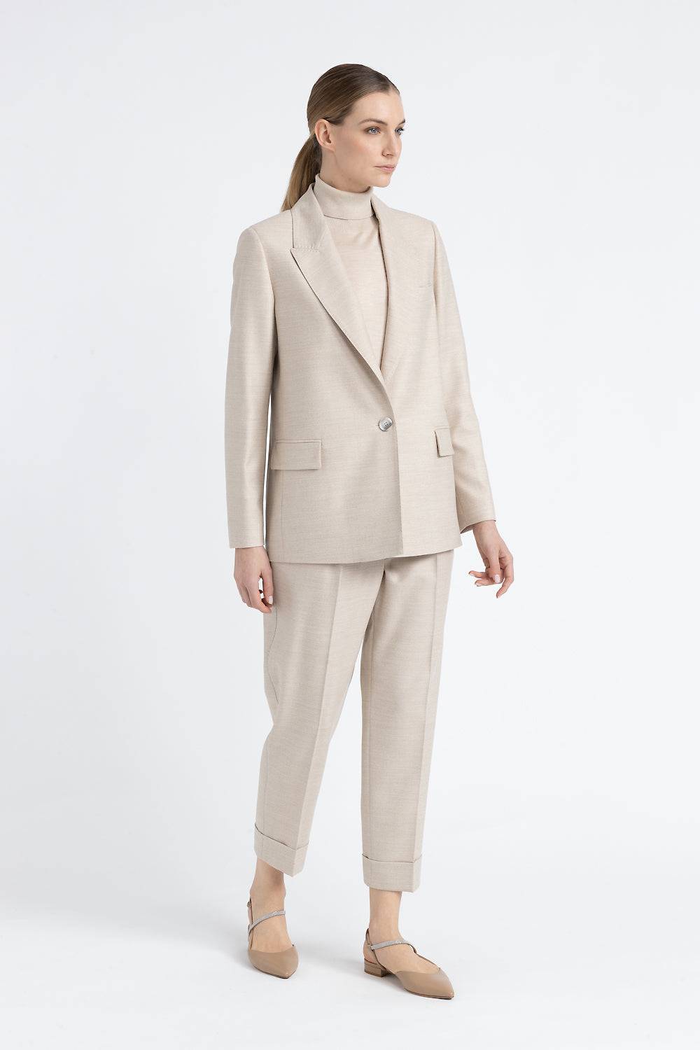 Peserico Blazer monopetto in lana jaspé comfort Loro Piana Fino al 55% di sconto