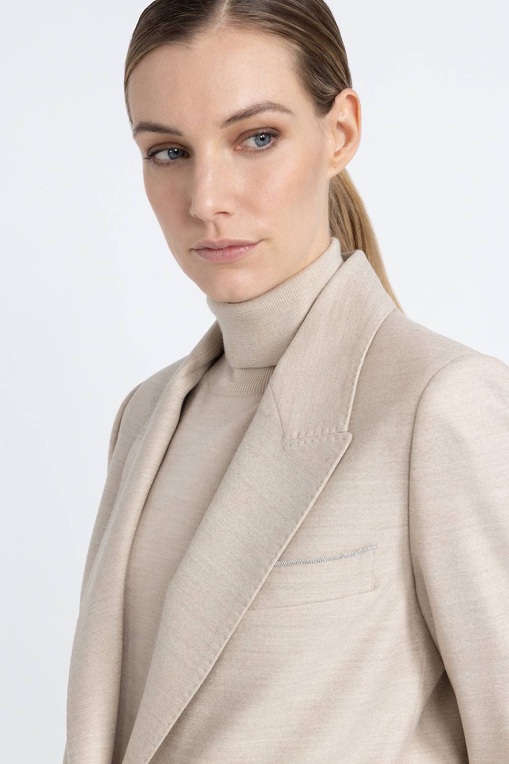 Peserico Blazer monopetto in lana jaspé comfort Loro Piana Fino al 55% di sconto
