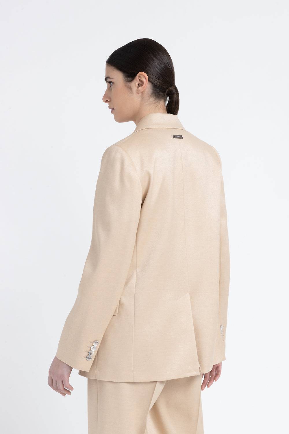 Peserico Blazer monopetto in flanella jaspé di lana e viscosa lucida Discount Store per i nuovi prodotti