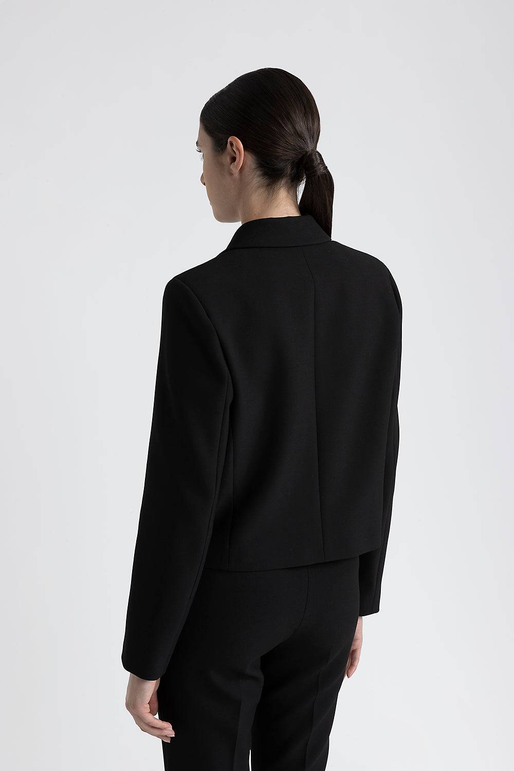 Peserico Blazer doppiopetto crop in viscosa e cotone Solo un giorno rimasto
