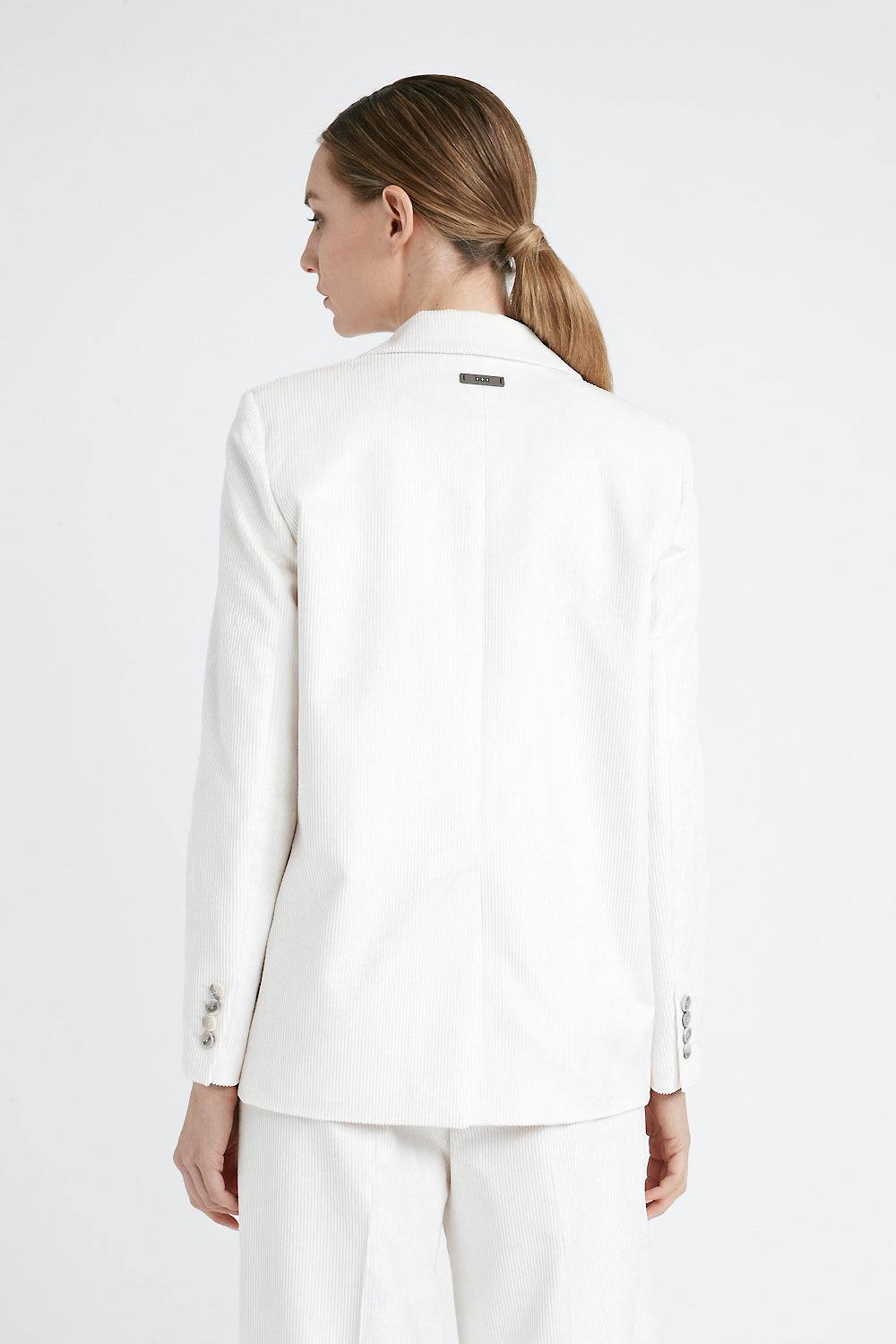 Peserico Blazer monopetto in velluto 1000 righe di cotone e viscosa Super sconto