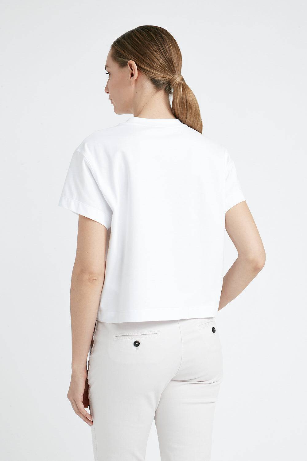 Peserico T-shirt in jersey di cotone con ricamo Esporta salva