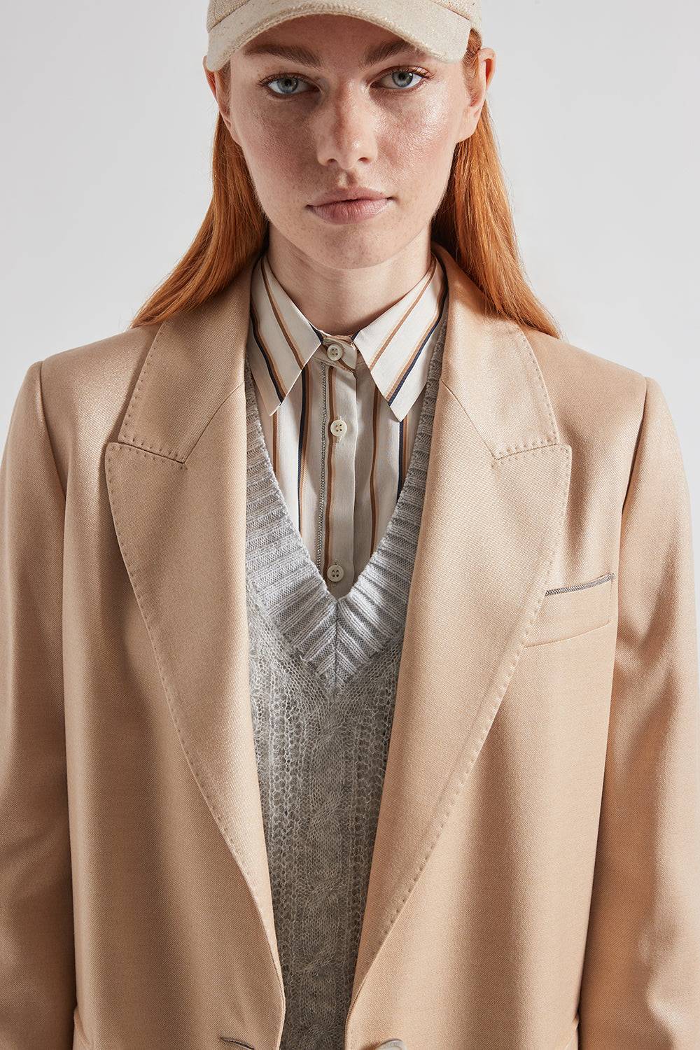 Peserico Camicia a righe in viscosa e seta Italia