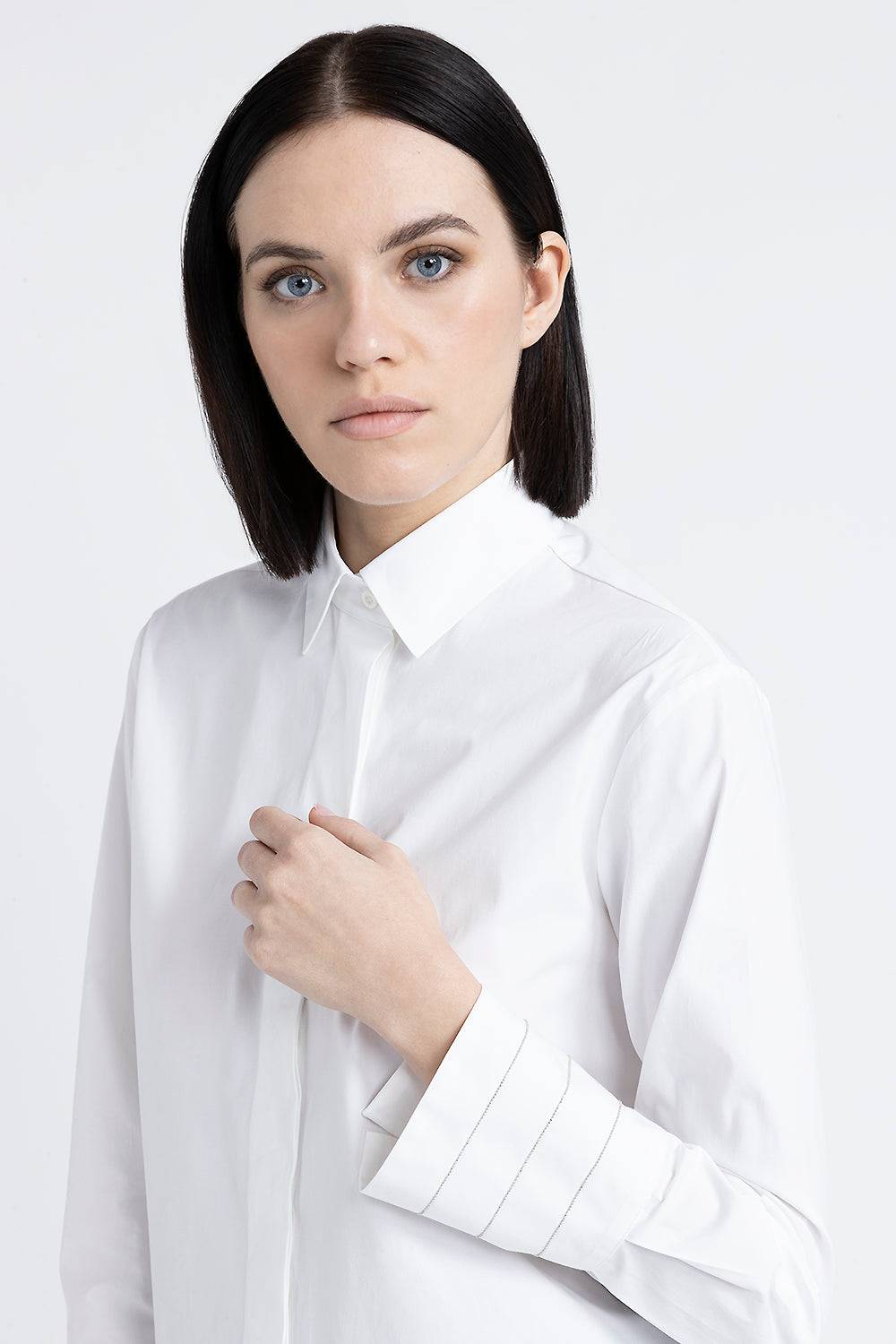 Peserico Camicia in popeline di cotone stretch Spedizione Gratuita