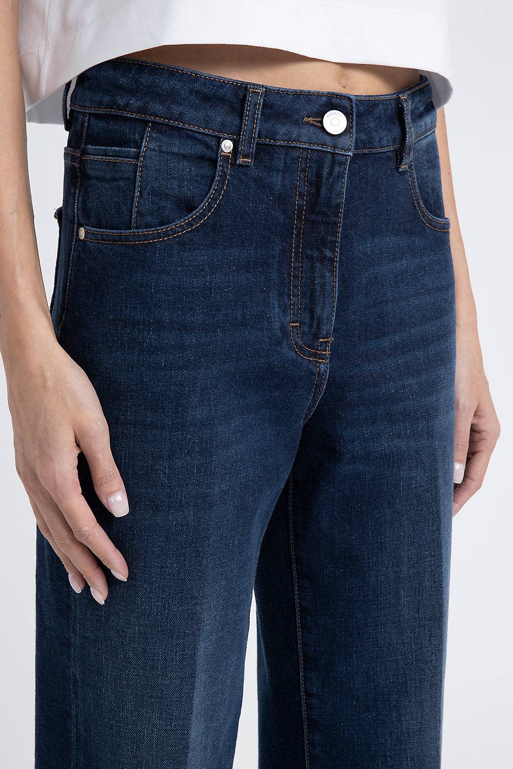 Peserico Pantalone in denim di cotone stretch Pezzi Unici