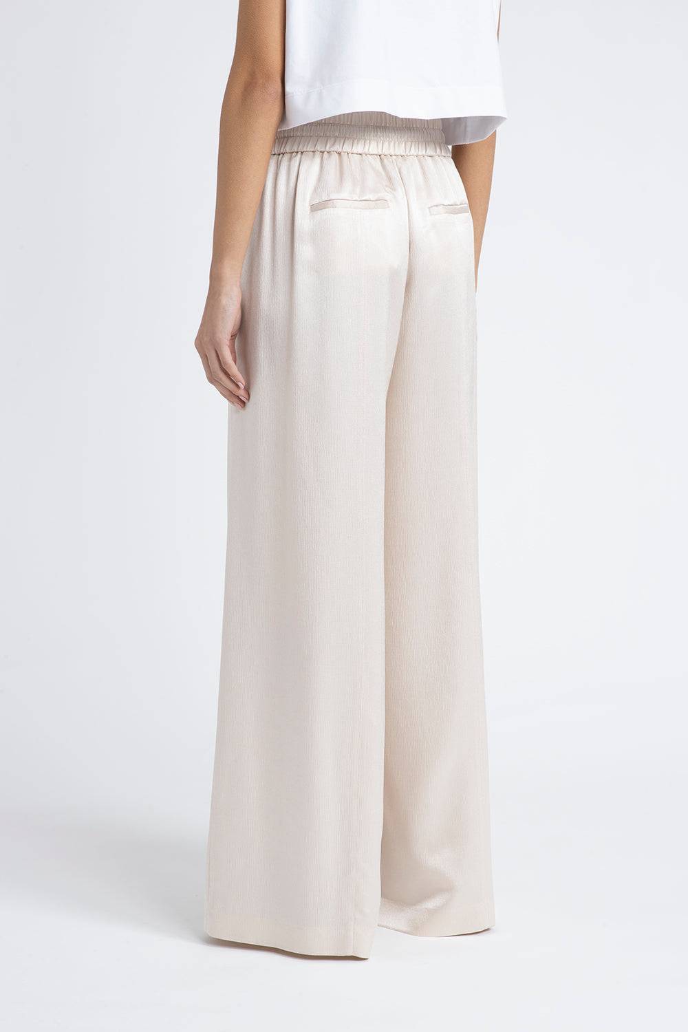 Peserico Pantalone wide semilucido in lana e viscosa Soddisfazione Garantita