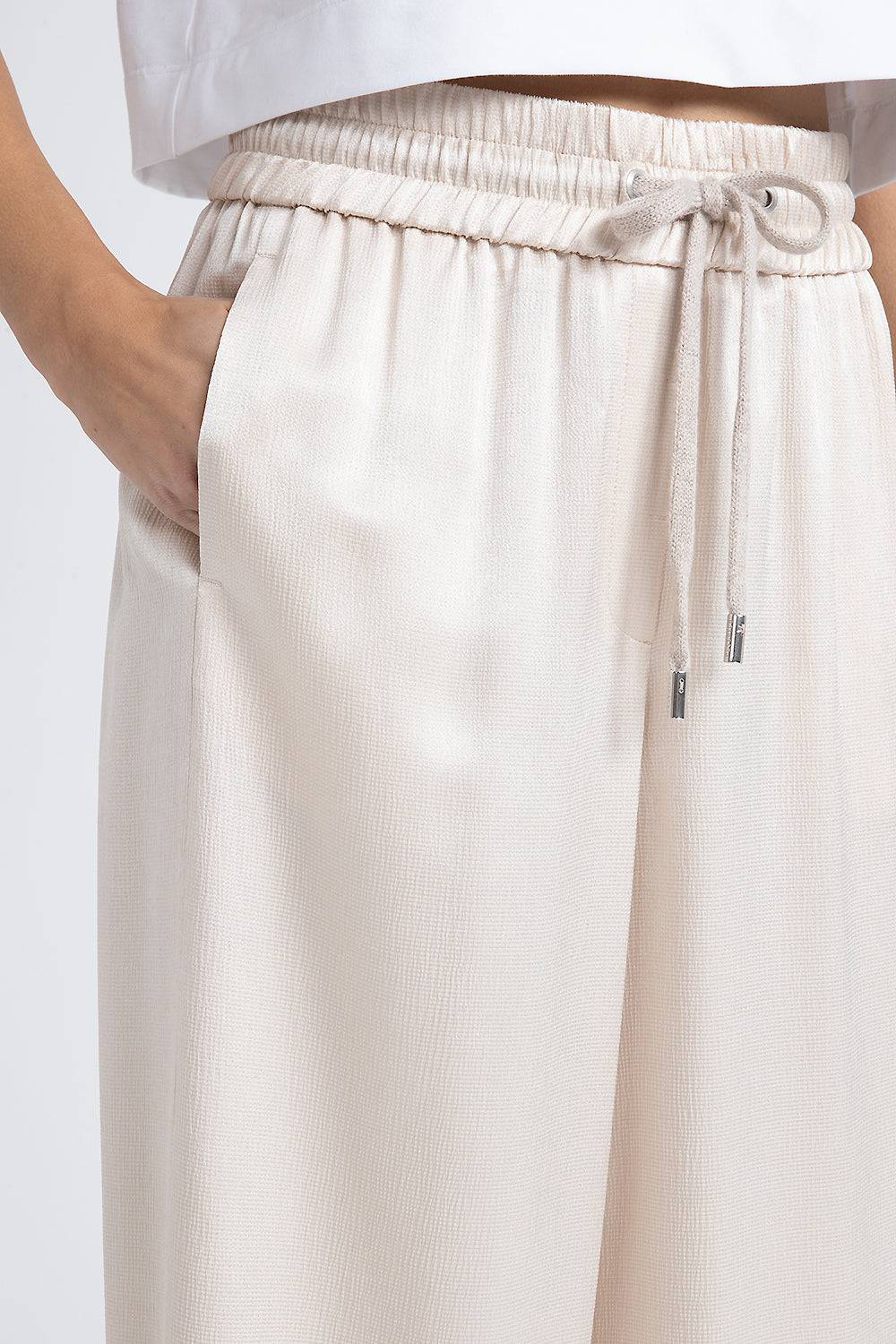 Peserico Pantalone wide semilucido in lana e viscosa Soddisfazione Garantita