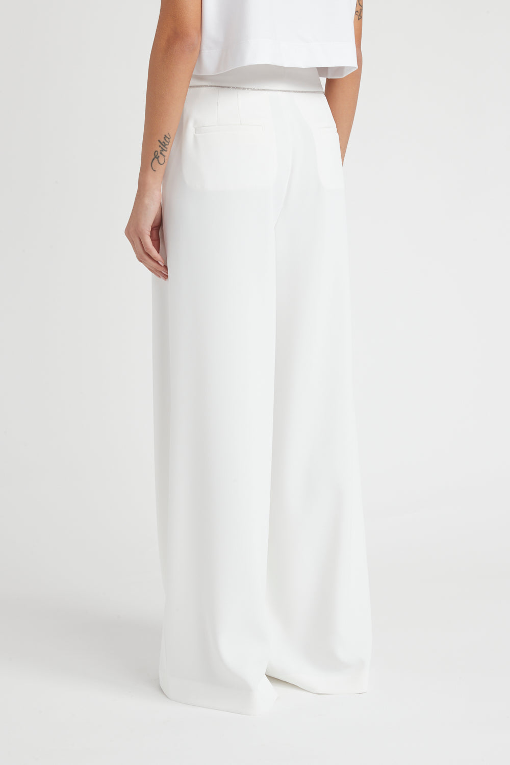 Peserico Pantalone palazzo in fluido cady crepe Fino Al -60%