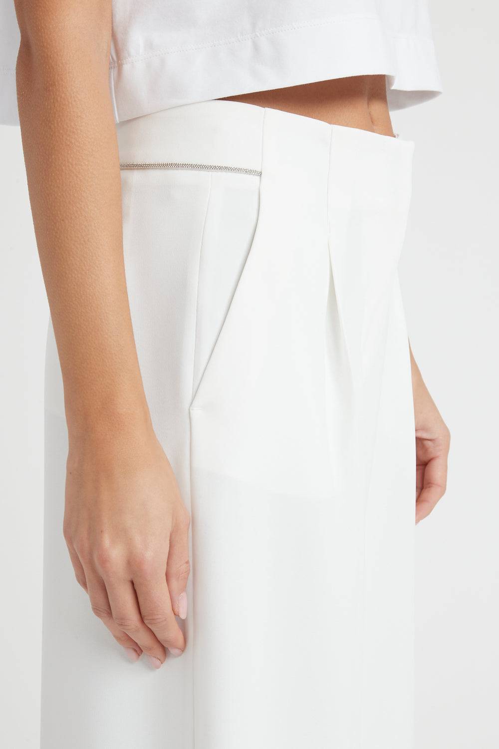 Peserico Pantalone palazzo in fluido cady crepe Fino Al -60%