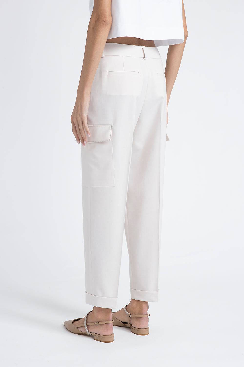 Peserico Pantalone carrot in twill di lana tecnica Convenienza