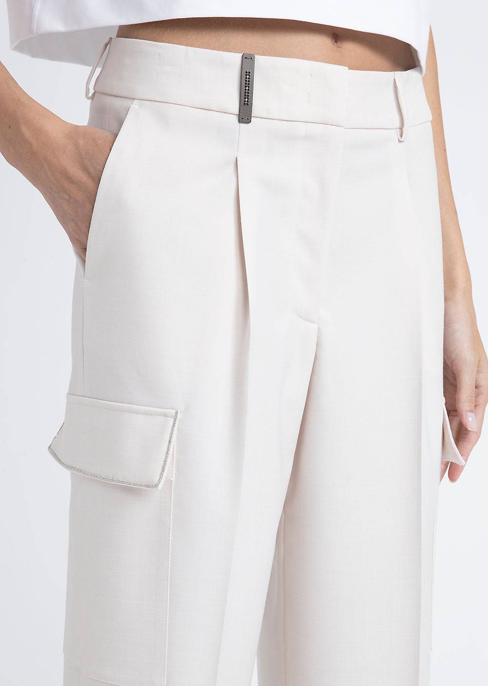 Peserico Pantalone carrot in twill di lana tecnica Convenienza