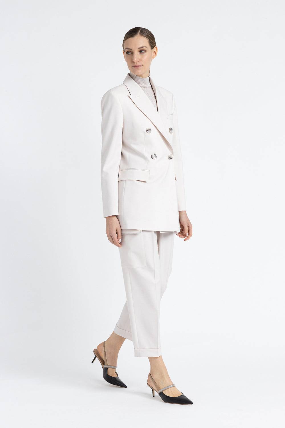 Peserico Pantalone carrot in twill di lana tecnica Convenienza