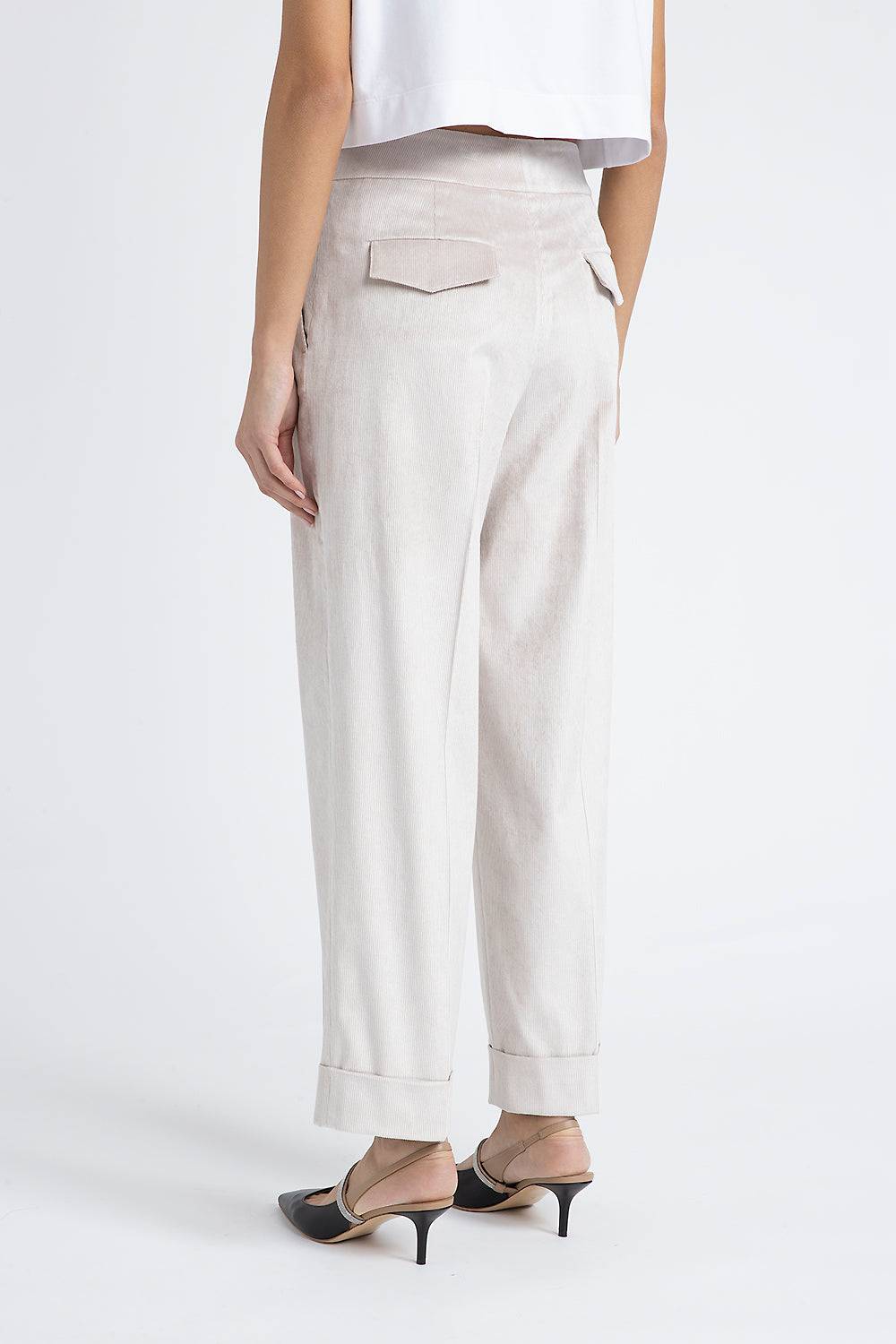 Peserico Pantalone straight in velluto 2000 righe Offerta