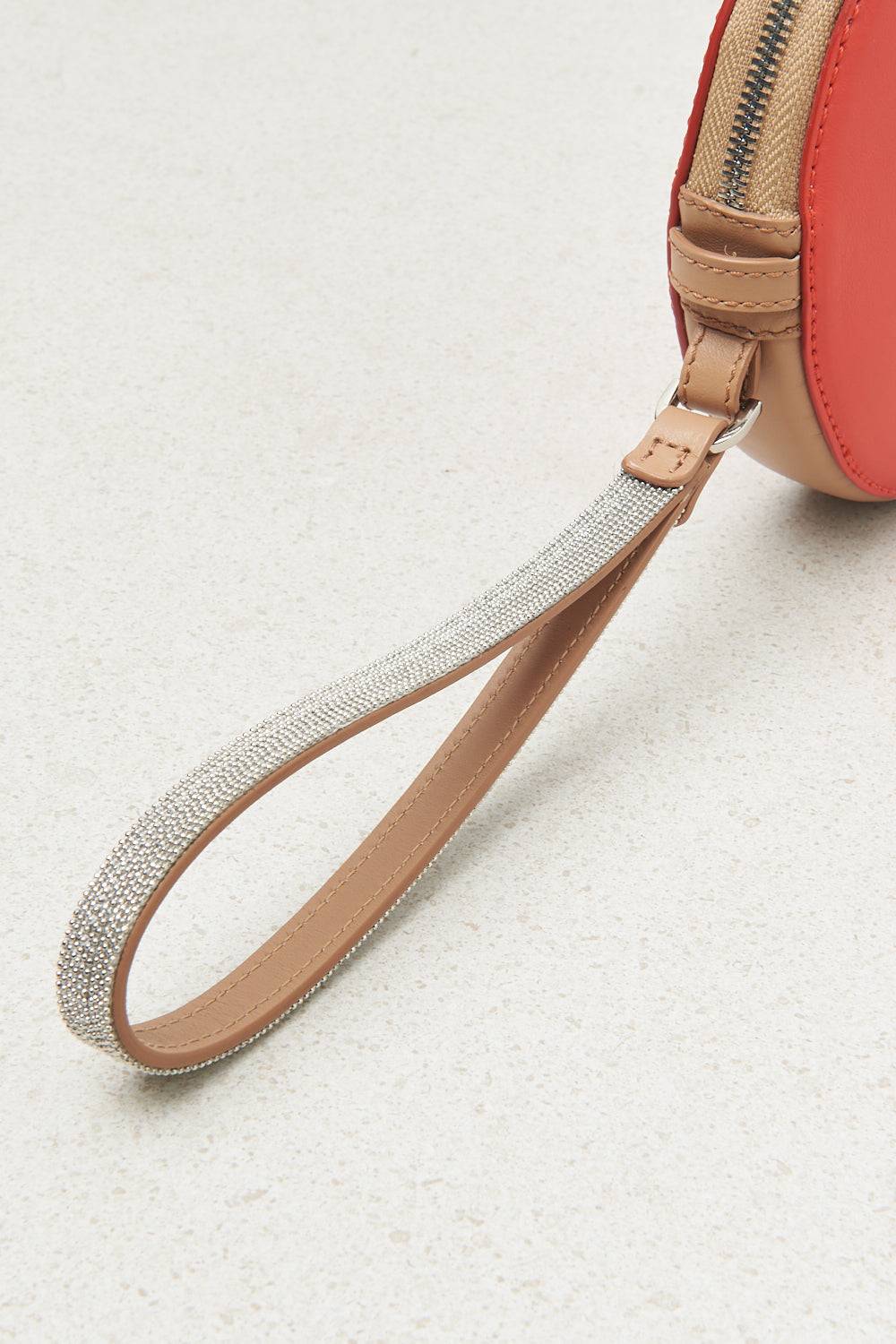 Peserico Borsa rotonda in vera pelle con polsiera e tracolla Hotsell