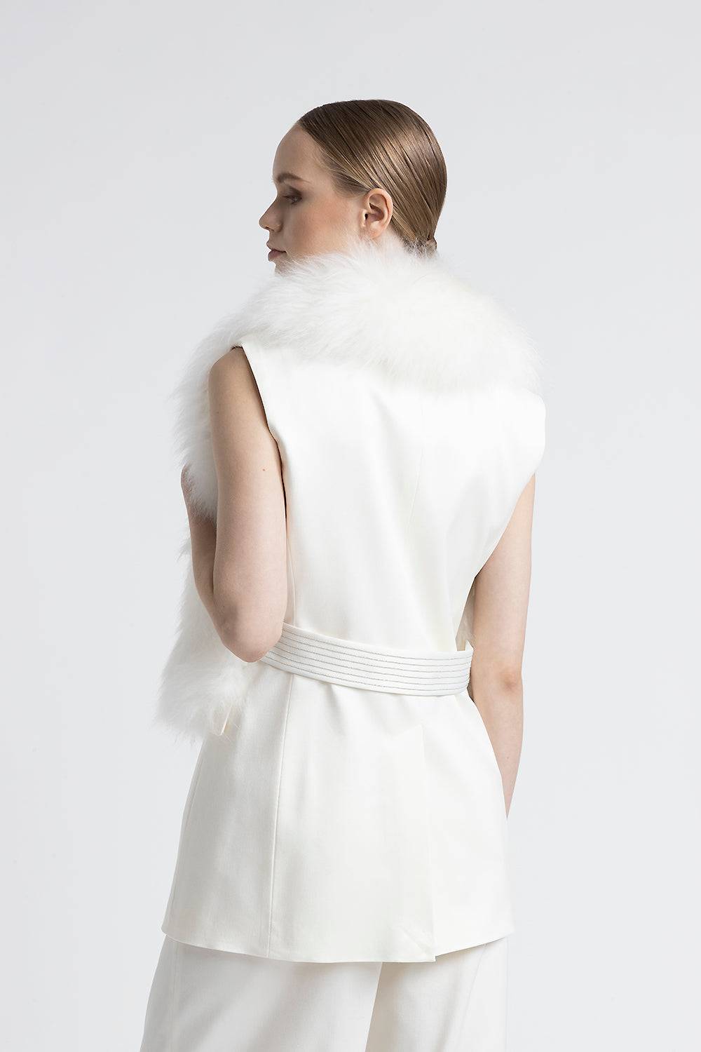 Peserico Collo in vero pelo di capra cashmere Saldi Di Fabbrica