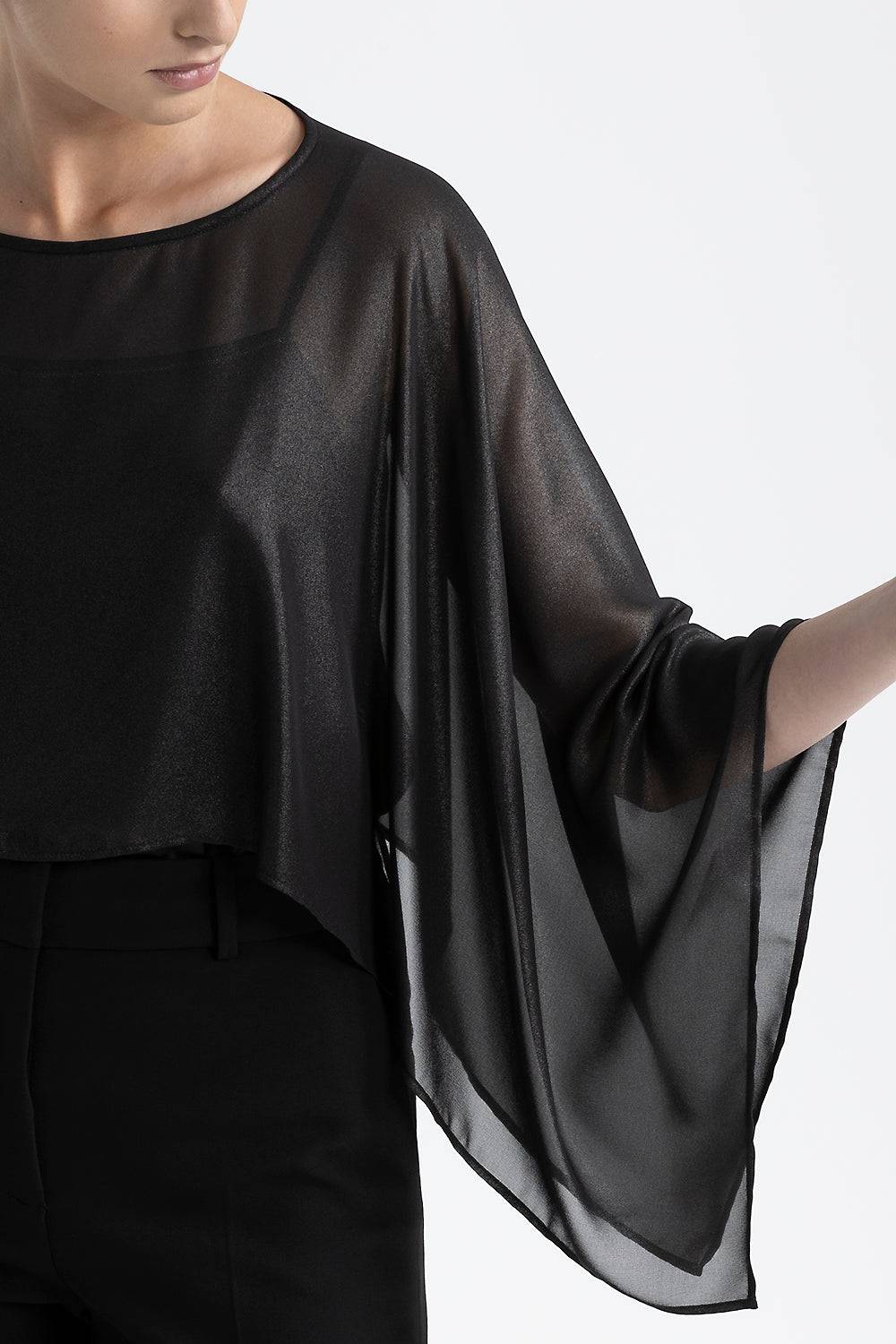 Peserico Poncho georgette laminata effetto bagnato I Più Venduti
