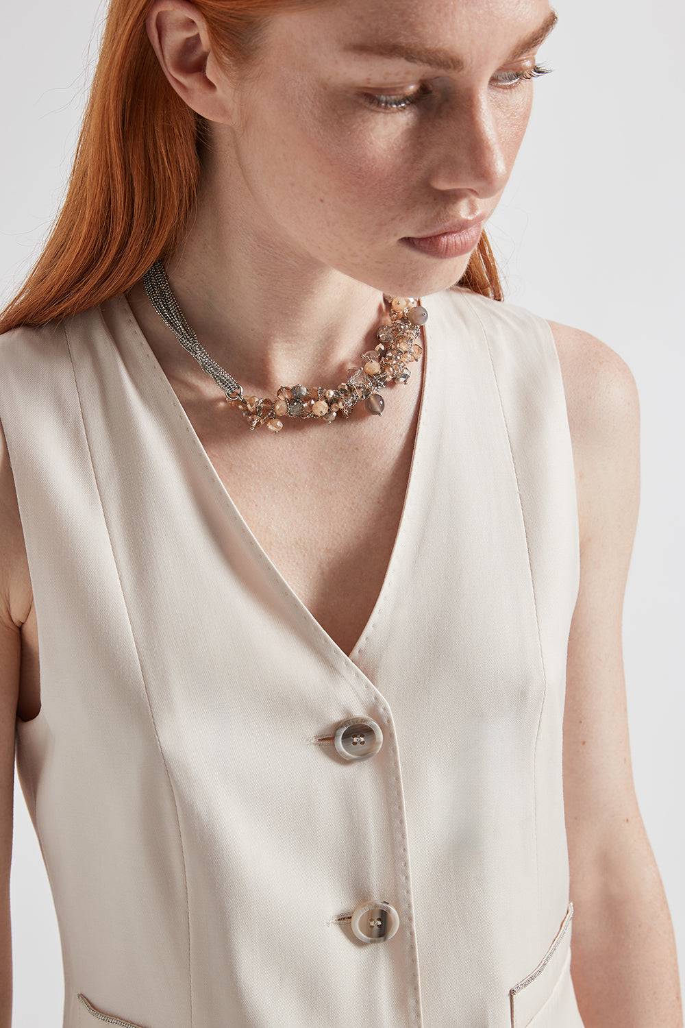 Peserico Collana girocollo con demi-cristalli e pietre dure Flash Sale