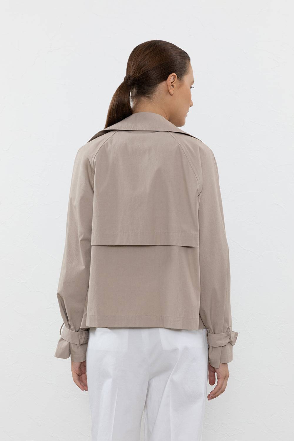 Peserico Trench corto in gabardina di cotone tecnica Online Outlet