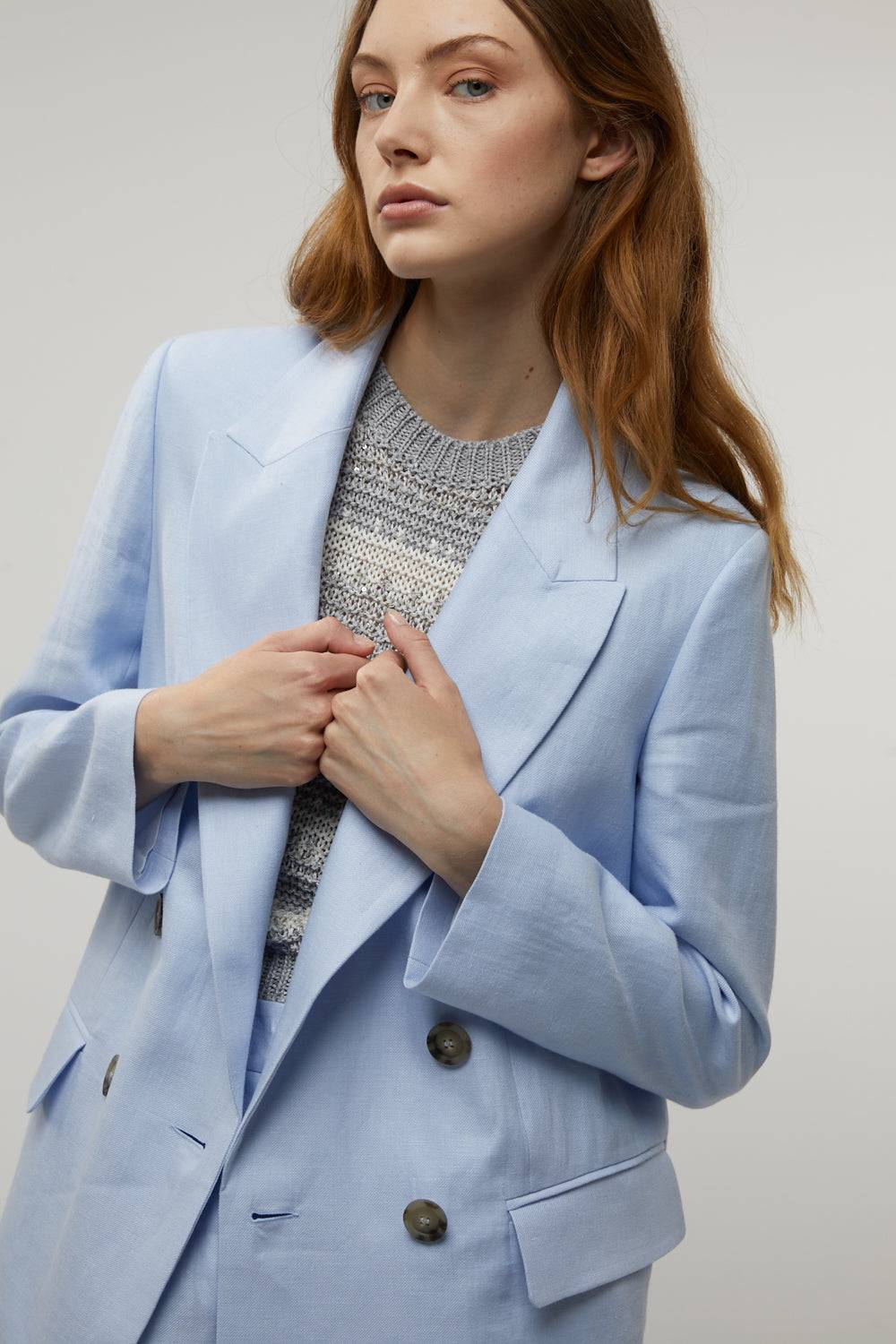 Peserico Blazer doppiopetto in gabardina di puro lino Grandi sconti