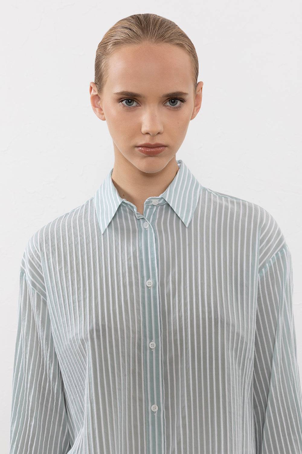 Peserico Camicia in leggera tela rigata di cotone Offerte giornaliere