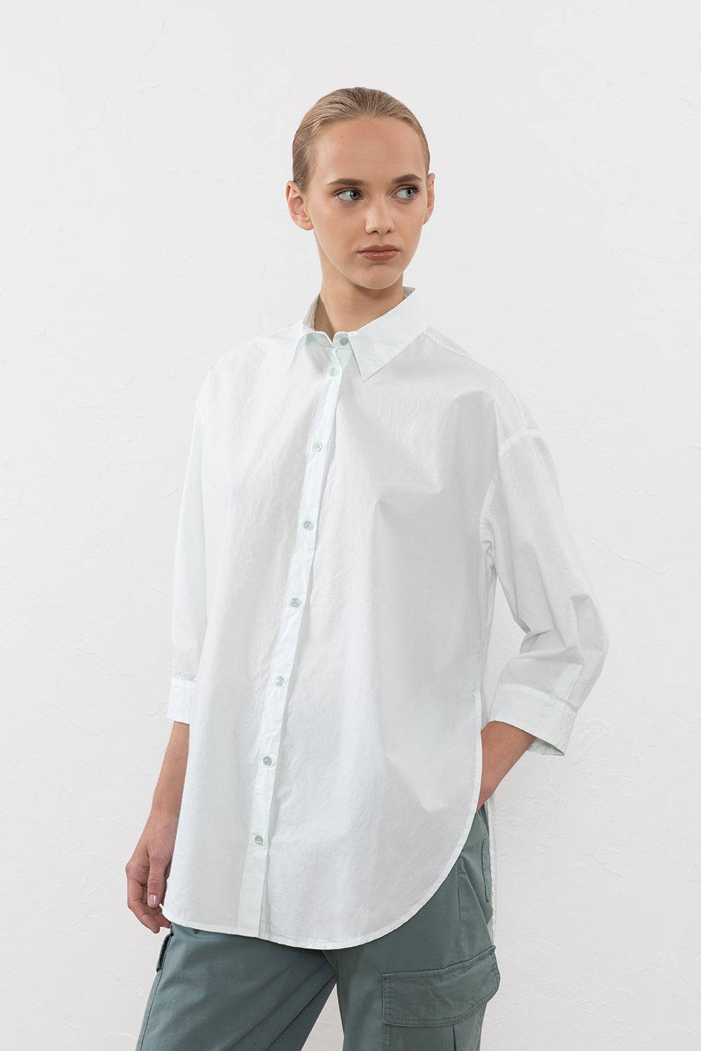 Peserico Camicia in popeline di cotone clean unito Enormi risparmi