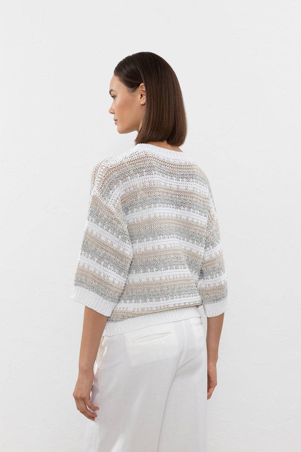 Peserico Maglia in filato di viscosa, lino, tencel e paillettes ACQUISTA ORA