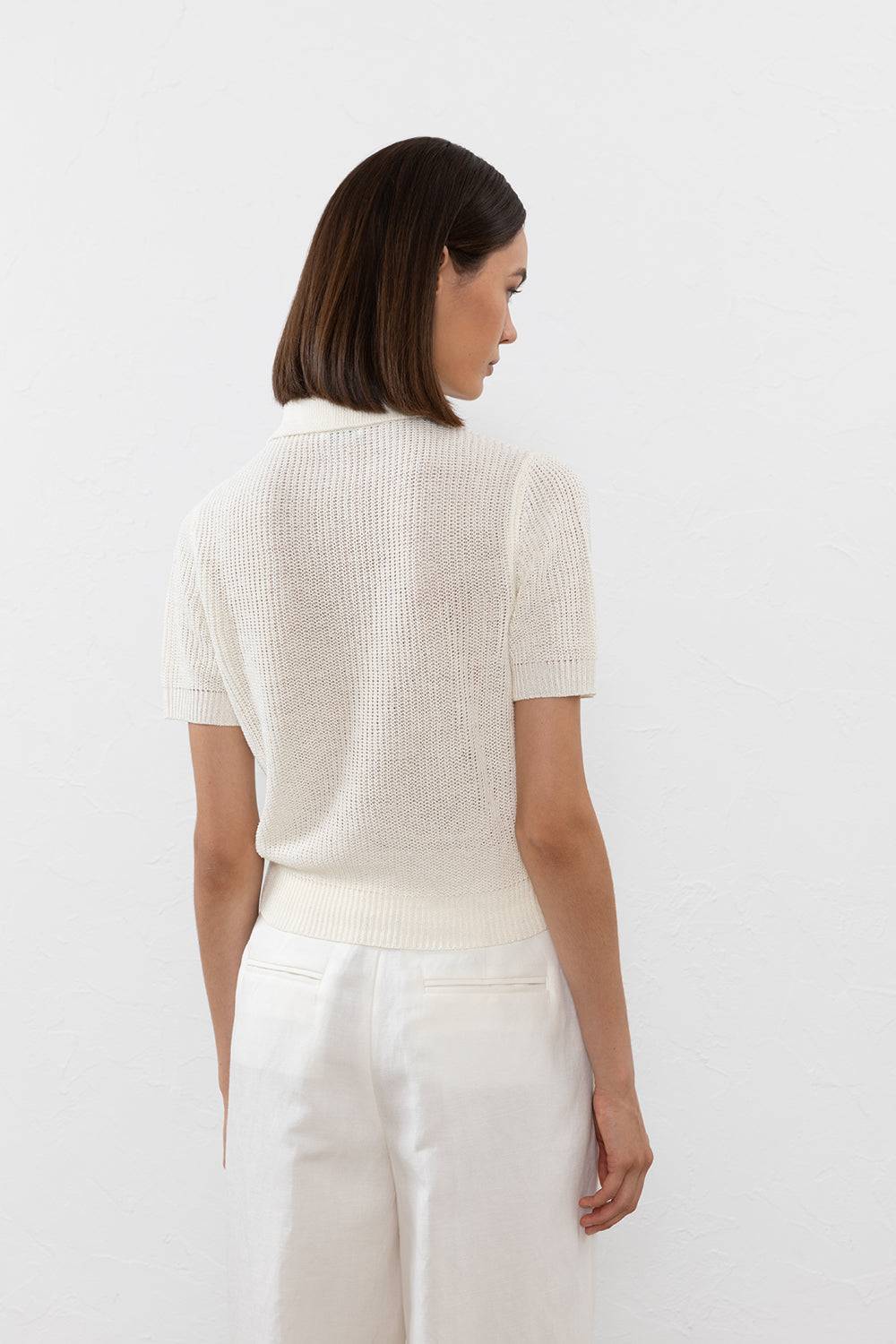 Peserico Maglia in filato di lino cotone crepe melange Latest stili