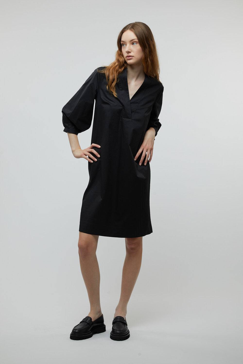 Peserico Abito midi in popeline di cotone stretch Discount Store per i nuovi prodotti