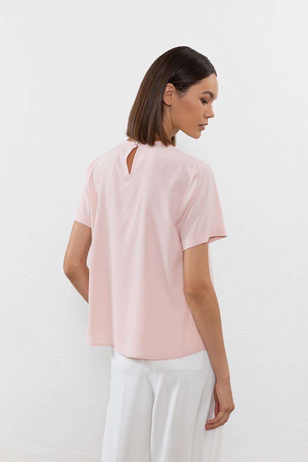 Peserico T-shirt in crepe de chine misto seta 50% di sconto con spedizione gratuita