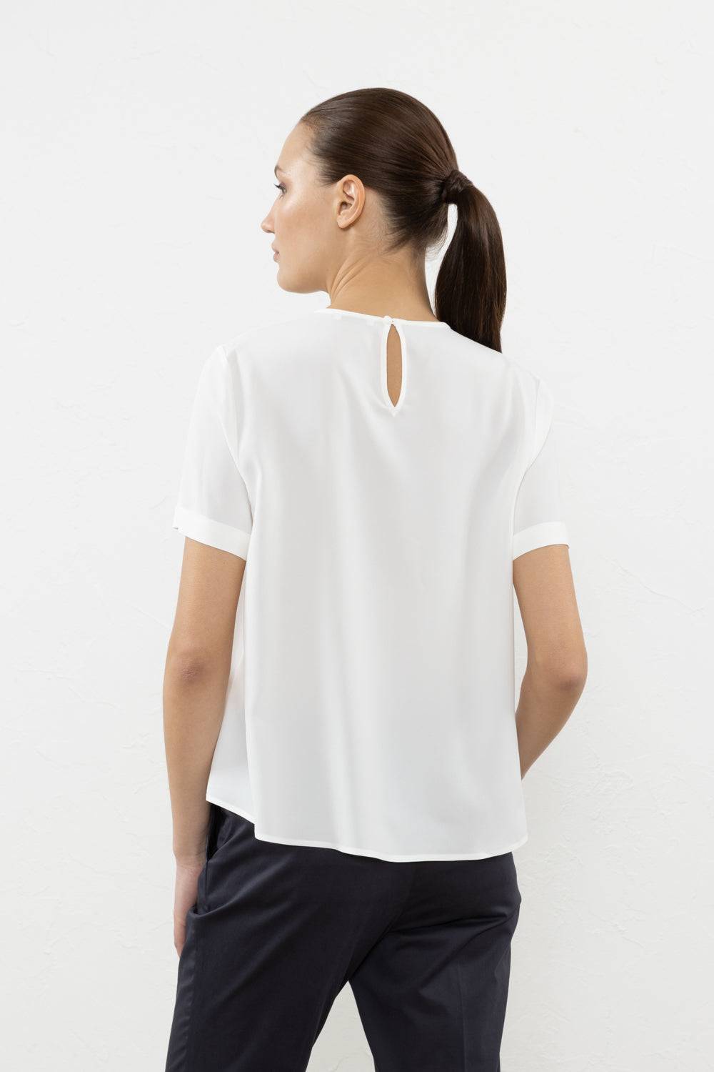 Peserico T-shirt in crepe de chine misto seta Trasporto libero internazionale