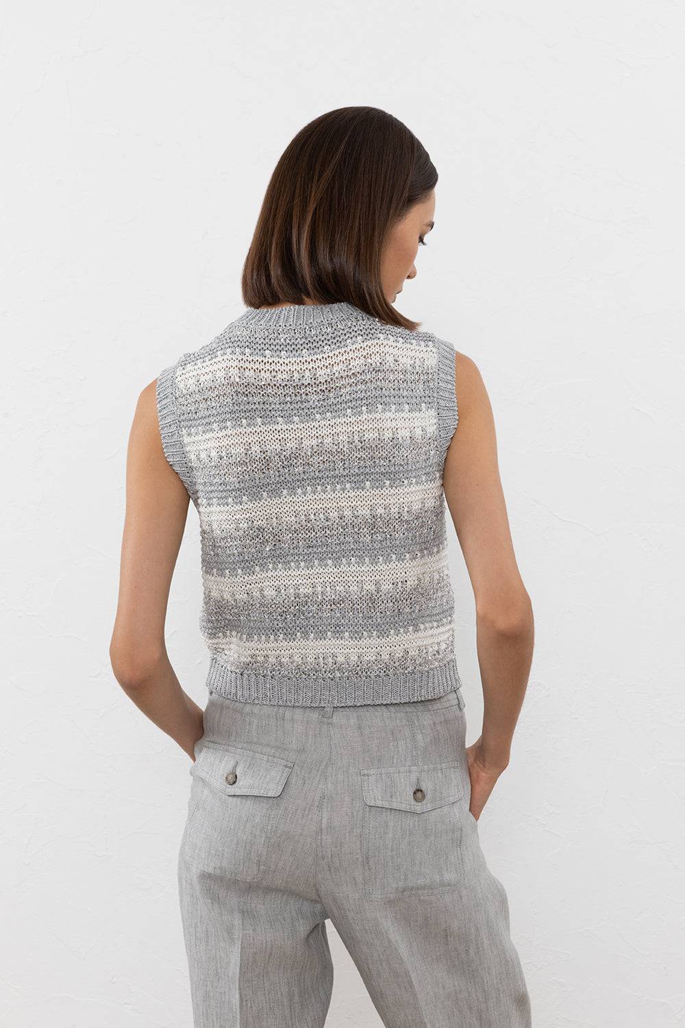 Peserico Top in filato di viscosa, lino, lurex e paillettes Esporta salva