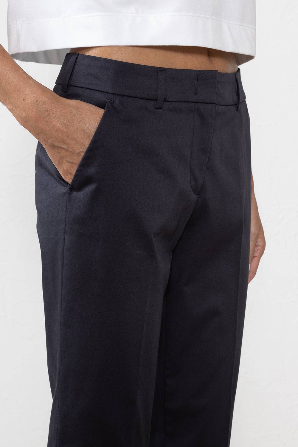 Peserico Pantalone in raso leggero di cotone Italy