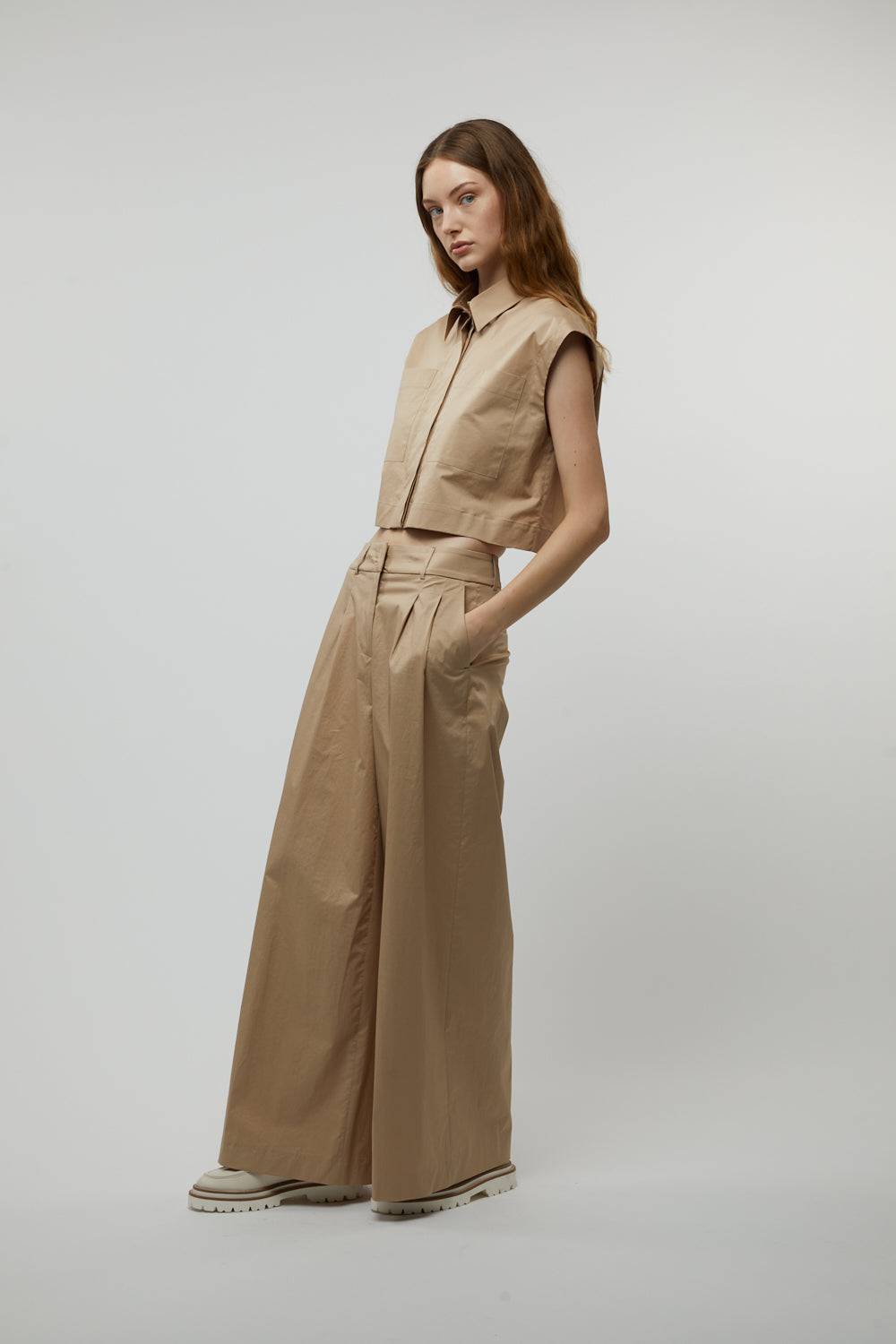 Peserico Pantalone in raso leggero di cotone mano vela Qualità