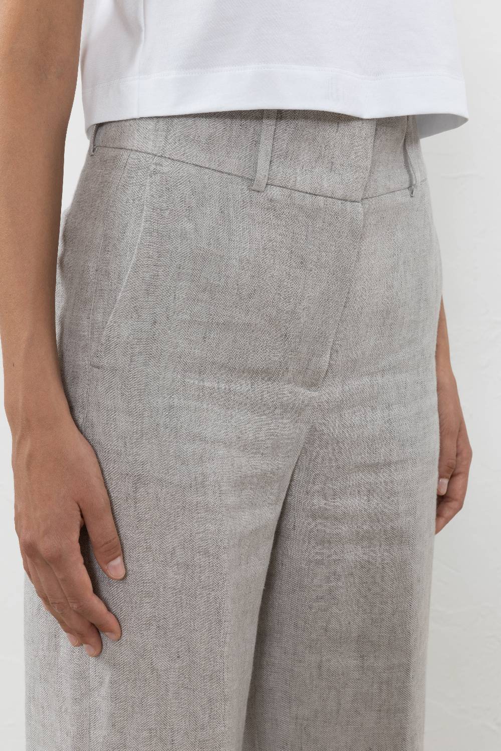 Peserico Pantalone in tela spinata di puro lino Promozione